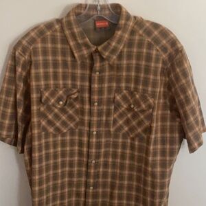Merrell Brown Casual Button Down Shirt with Plaid Design